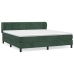 Cama box spring con colchón terciopelo verde oscuro 180x200 cm