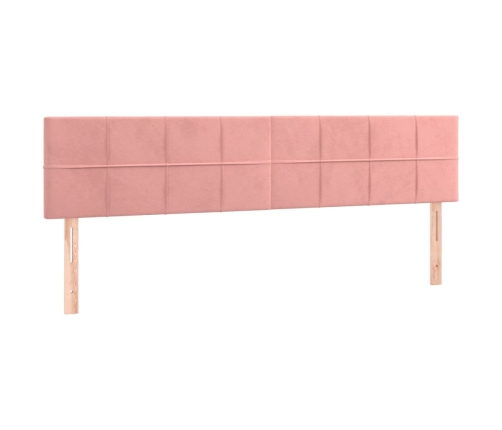 Cama box spring con colchón terciopelo rosa 180x200 cm