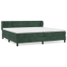 Cama box spring con colchón terciopelo verde oscuro 200x200 cm