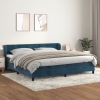 Cama box spring con colchón terciopelo azul oscuro 200x200 cm