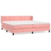 Cama box spring con colchón terciopelo rosa 200x200 cm