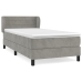 Cama box spring con colchón terciopelo gris claro 90x190 cm