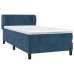 Cama box spring con colchón terciopelo azul oscuro 90x190 cm