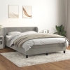 Cama box spring con colchón terciopelo gris claro 140x200 cm