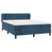 Cama box spring con colchón terciopelo azul oscuro 140x200 cm