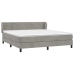Cama box spring con colchón terciopelo gris claro 160x200 cm