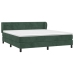 Cama box spring con colchón terciopelo verde oscuro 160x200 cm