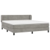 Cama box spring con colchón terciopelo gris claro 180x200 cm