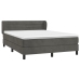 Cama box spring con colchón terciopelo gris oscuro 180x200 cm