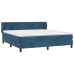 Cama box spring con colchón terciopelo azul oscuro 180x200 cm