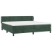 Cama box spring con colchón terciopelo verde oscuro 200x200 cm