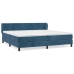 Cama box spring con colchón terciopelo azul oscuro 200x200 cm