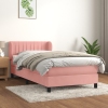 Cama box spring con colchón terciopelo rosa 90x200 cm