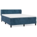 Cama box spring con colchón terciopelo azul oscuro 140x190 cm