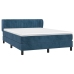 Cama box spring con colchón terciopelo azul oscuro 140x190 cm