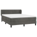 Cama box spring con colchón terciopelo gris oscuro 140x200 cm