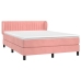 Cama box spring con colchón terciopelo rosa 140x200 cm