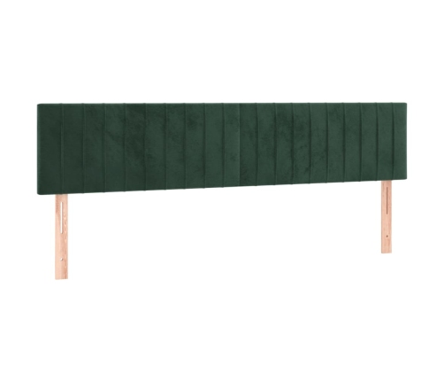 Cama box spring con colchón terciopelo verde oscuro 160x200 cm