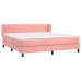 Cama box spring con colchón terciopelo rosa 160x200 cm