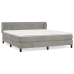 Cama box spring con colchón terciopelo gris claro 180x200 cm