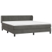 Cama box spring con colchón terciopelo gris oscuro 180x200 cm