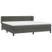 Cama box spring con colchón terciopelo gris oscuro 200x200 cm