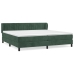 Cama box spring con colchón terciopelo verde oscuro 200x200 cm