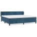 Cama box spring con colchón terciopelo azul oscuro 200x200 cm