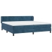 Cama box spring con colchón terciopelo azul oscuro 200x200 cm