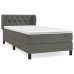 Cama box spring con colchón terciopelo gris oscuro 80x200 cm