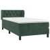 Cama box spring con colchón terciopelo verde oscuro 80x200 cm