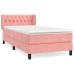 Cama box spring con colchón terciopelo rosa 90x190 cm