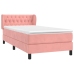 Cama box spring con colchón terciopelo rosa 90x190 cm