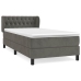 Cama box spring con colchón terciopelo gris oscuro 90x200 cm