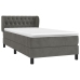 Cama box spring con colchón terciopelo gris oscuro 90x200 cm