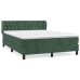 Cama box spring con colchón terciopelo verde oscuro 140x190 cm