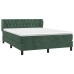 Cama box spring con colchón terciopelo verde oscuro 140x190 cm