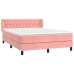 Cama box spring con colchón terciopelo rosa 140x190 cm