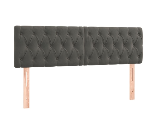 Cama box spring con colchón terciopelo gris oscuro 160x200 cm