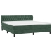 Cama box spring con colchón terciopelo verde oscuro 160x200 cm