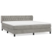 Cama box spring con colchón terciopelo gris claro 180x200 cm