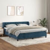 Cama box spring con colchón terciopelo azul oscuro 180x200 cm