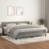 Cama box spring con colchón terciopelo gris claro 200x200 cm