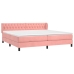 Cama box spring con colchón terciopelo rosa 200x200 cm