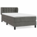 Cama box spring con colchón terciopelo gris oscuro 80x200 cm