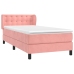 Cama box spring con colchón terciopelo rosa 80x200 cm