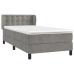 Cama box spring con colchón terciopelo gris claro 90x190 cm