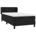 Cama box spring con colchón cuero sintético negro 90x190 cm