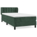 Cama box spring con colchón terciopelo verde oscuro 90x190 cm