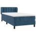 Cama box spring con colchón terciopelo azul oscuro 100x200 cm